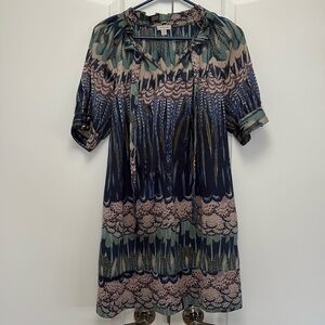 Tristan short mini light dress with cap sleeves. Size L